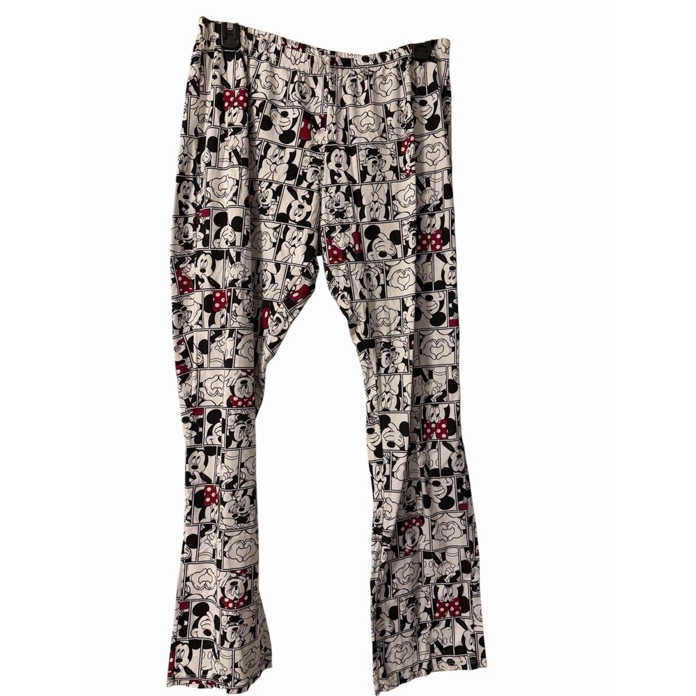 Disney Mickey & Mouse faces knit lounge pants elastic Waist - Picture 1 of 7